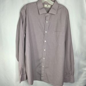 Southern Pine Red White Small Plaid Button Down Long Sleeve Shirt Plus Size XXL